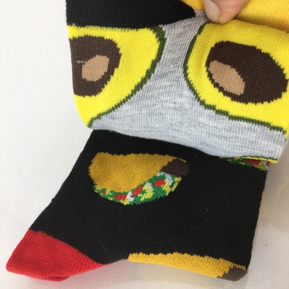We Help Two Socks 6 Pair FUNKY FIESTA Tacos Avocados Peppers Men 10-14 Wom 12-16 - Picture 3 of 12